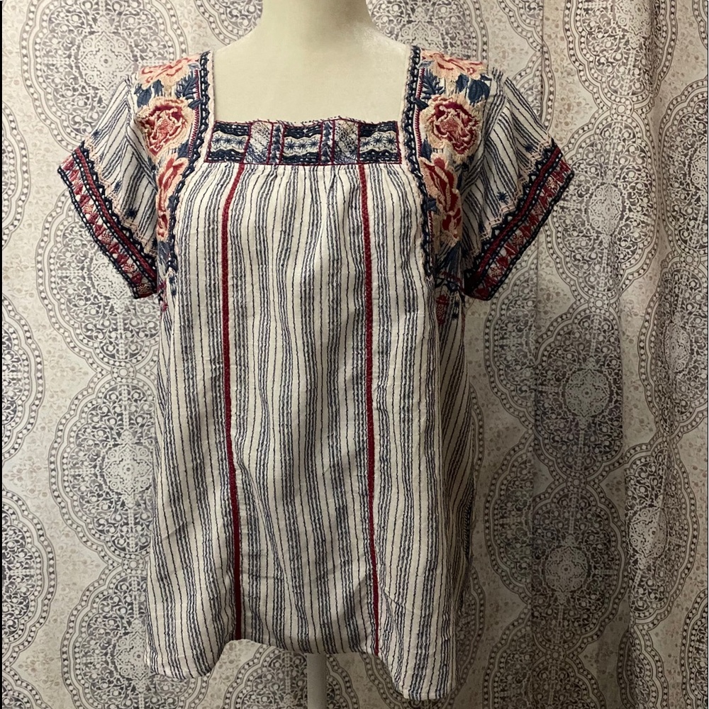 Johnny Was Embroidered Blouse M